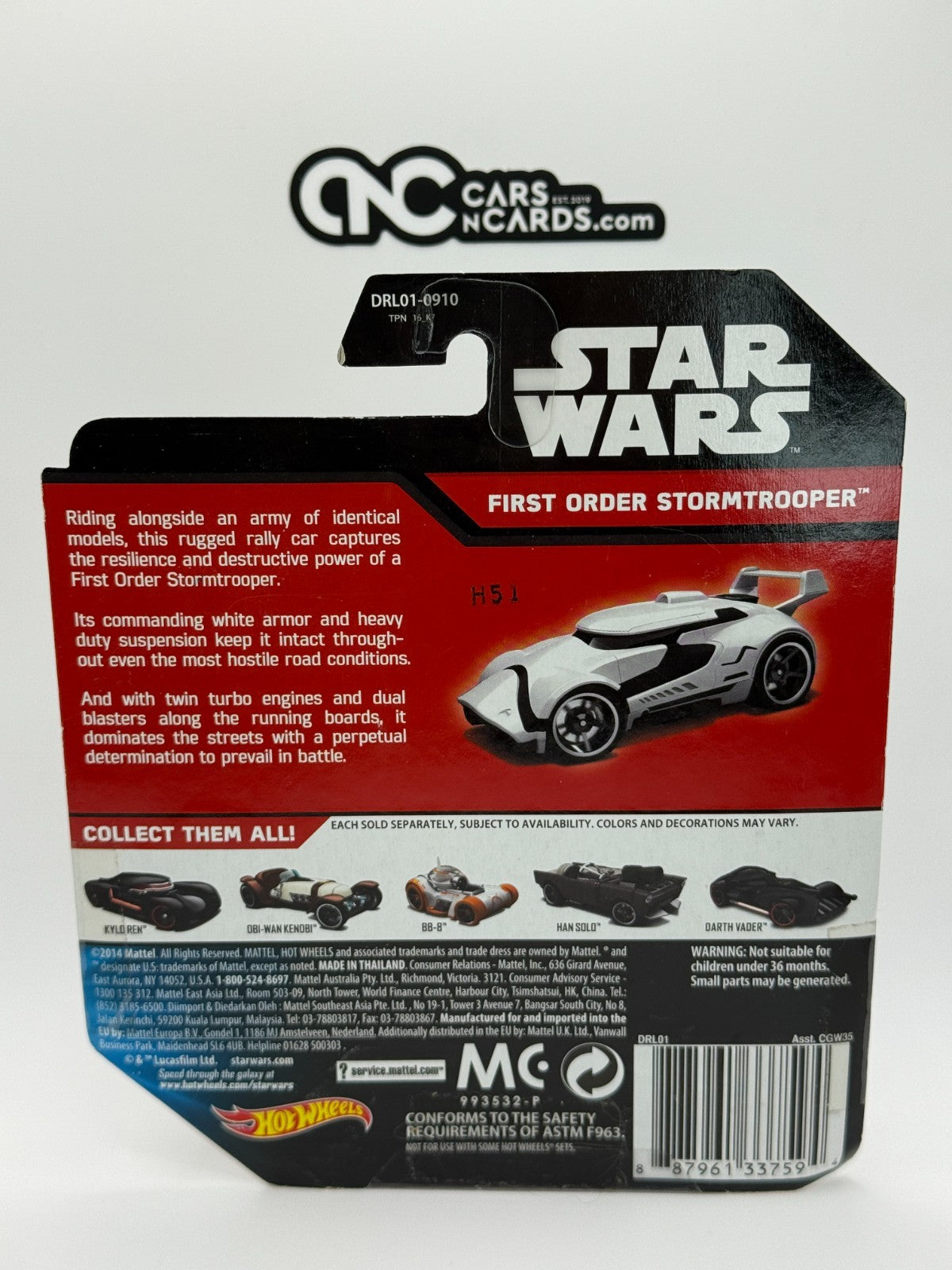 2015 Hot Wheels Disney Star Wars First Order Stormtrooper