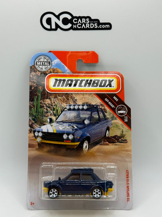 2019 Matchbox MBX OFF ROAD BLUE ‘70 Datsun 510 Rally