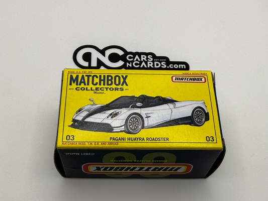 2022 Matchbox Collectors Pagani Huayra Roadster White Open Box
