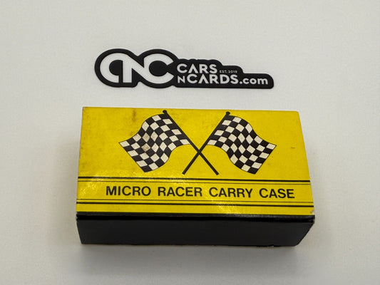 1989 Soma Micro Racer Carry Case With 3 Micro Cars (One Rubber Wheel Missing)