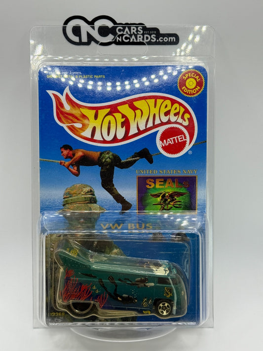 1998 Hot Wheels Collector's Edition Navy Seals VW Drag Bus With Protector