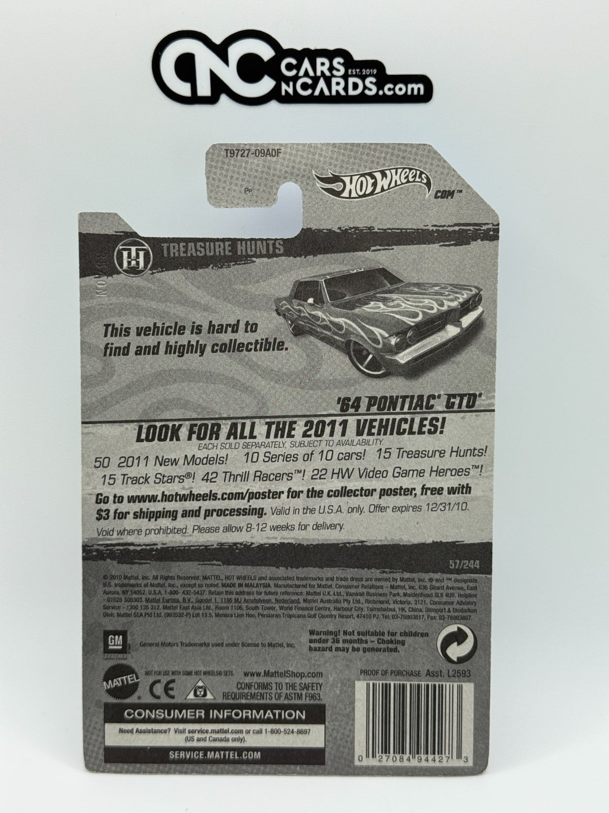 2011 Hot Wheels Treasure Hunt '64 Pontiac GTO With Flames