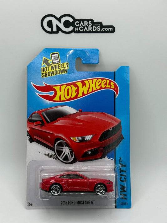 2014 Hot Wheels HW City 2015 Ford Mustang GT Red (Card Crease)