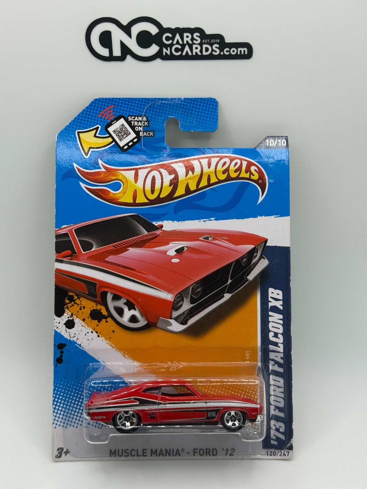 2012 Hot Wheels Muscle Mania '73 Ford Falcon XB Red (Card Crease)