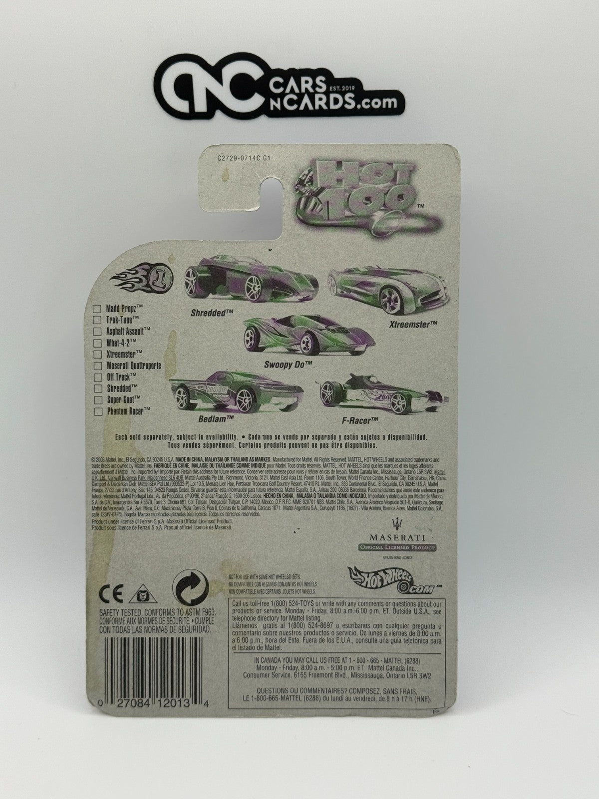 2004 Hot Wheels First Editions 29/100 Maserati Quattroporte (Card Damage)