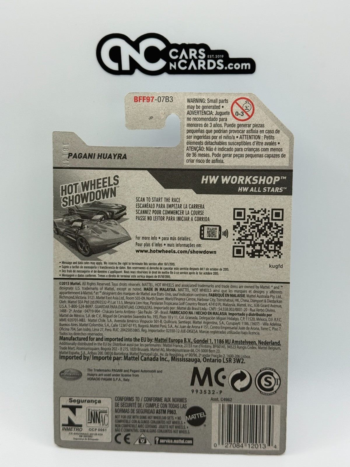 2014 Hot Wheels HW Workshop Pagani Huayra Blue (Soft Corners)