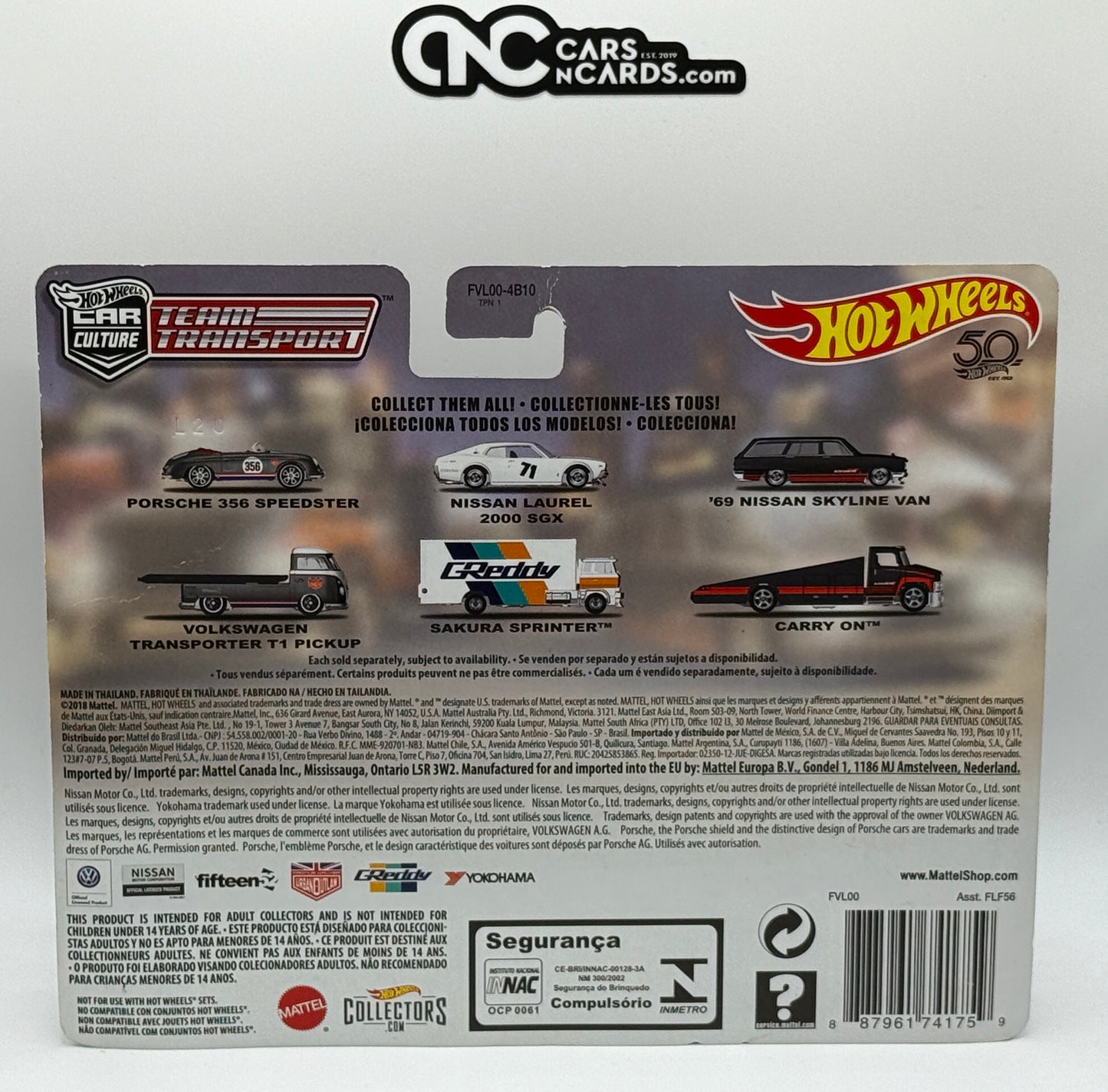 2018 Hot Wheels Premium Team Transport '69 Nissan Skyline Van #3 (Small Crease)