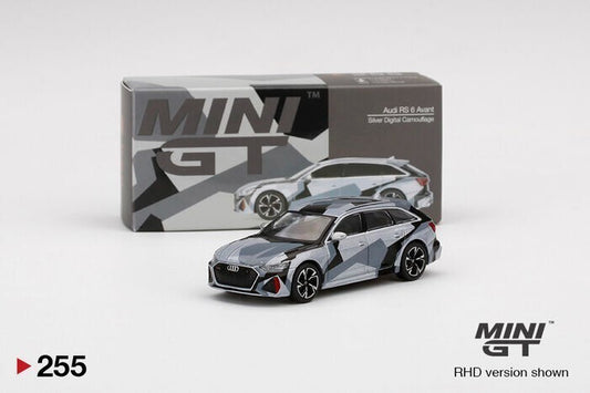 Mini GT 1:64 Audi RS 6 Avant Silver Digital Camouflage 255 Open Box