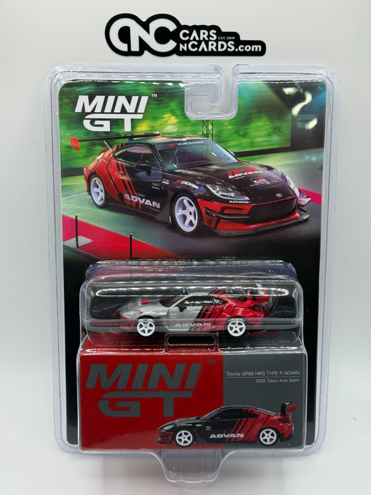 Mini GT 1:64 Toyota GR86 HKS TYPE R ADVAN – 2022 Tokyo Auto Salon Raw Chase