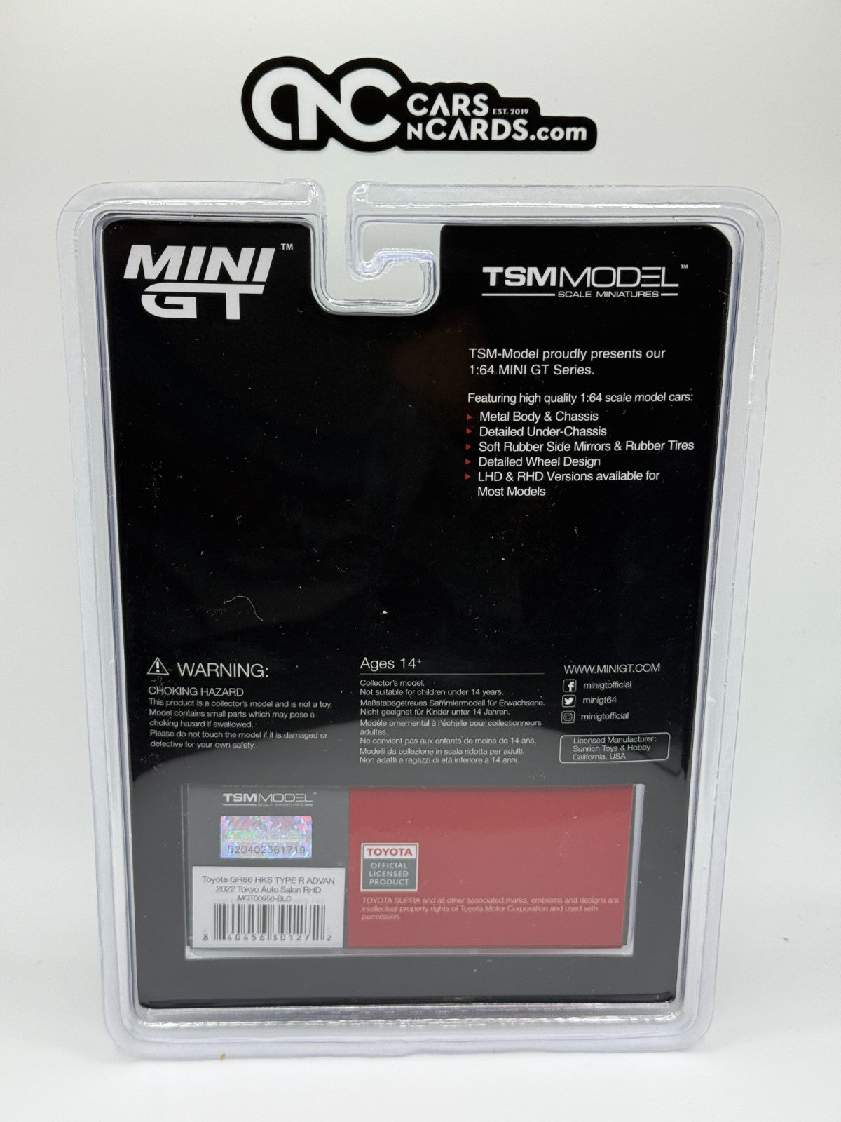 Mini GT 1:64 Toyota GR86 HKS TYPE R ADVAN – 2022 Tokyo Auto Salon Raw Chase