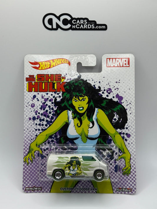 2017 Hot Wheels Premium Pop Culture Women of Marvel She Hulk '77 Dodge Van