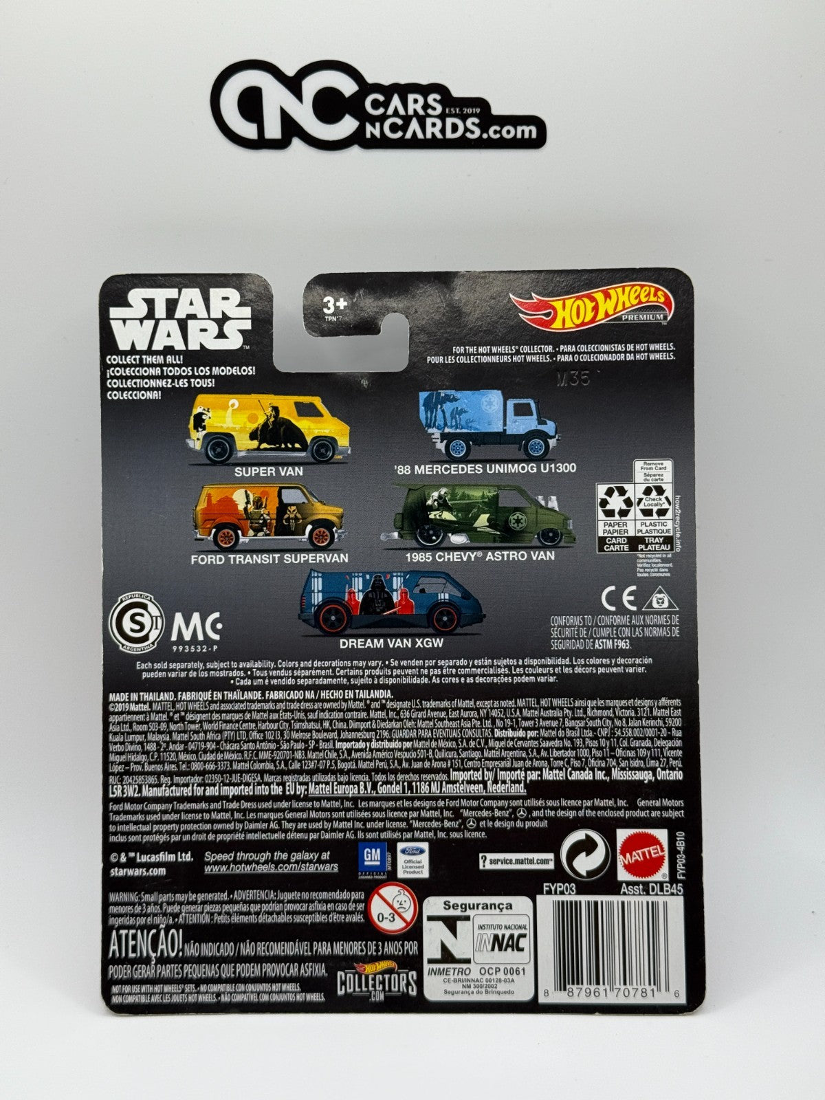 2019 Hot Wheels Premium Star Wars Darth Vader 5/5 Dream Van XGW