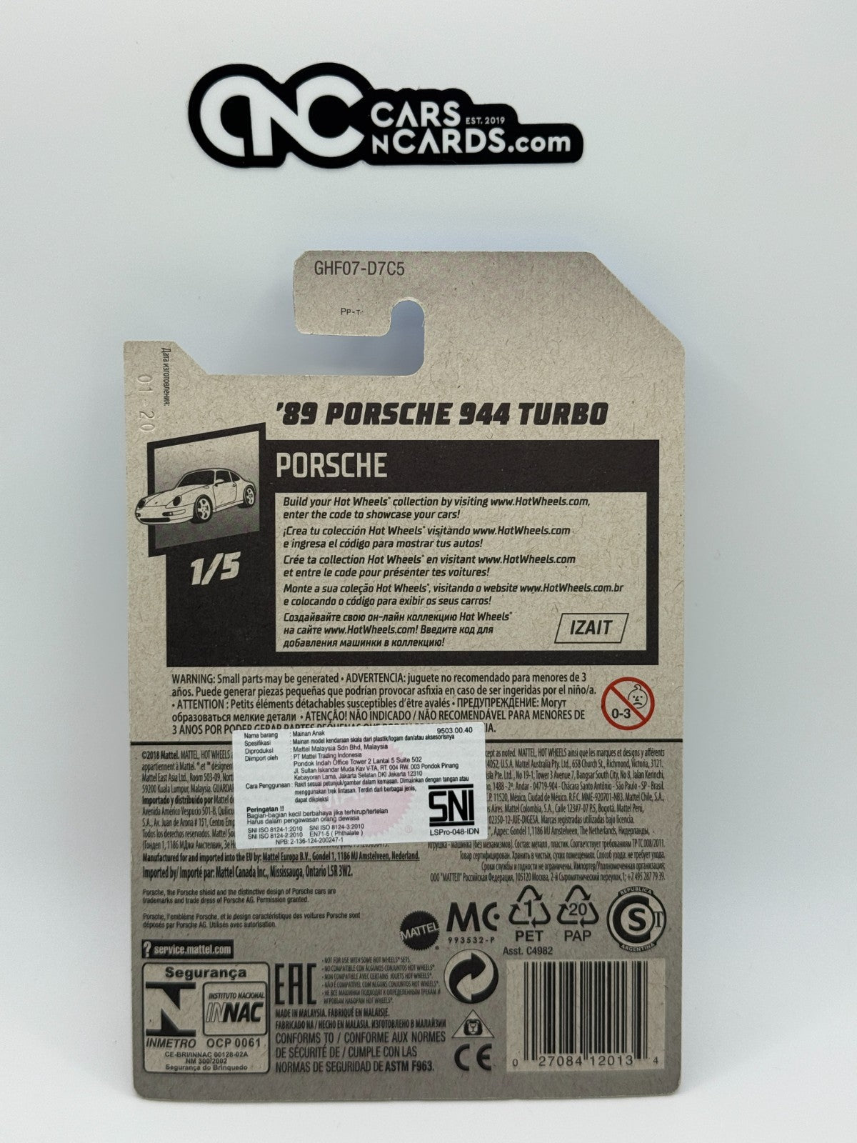 2020 Hot Wheels Porsche 1/5 '89 Porsche 944 Turbo Gold