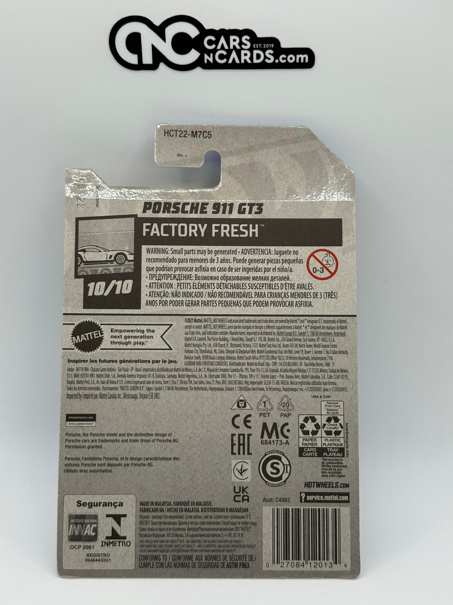 2022 Hot Wheels Factory Fresh 10/10 Porsche 911 GT3 Blue