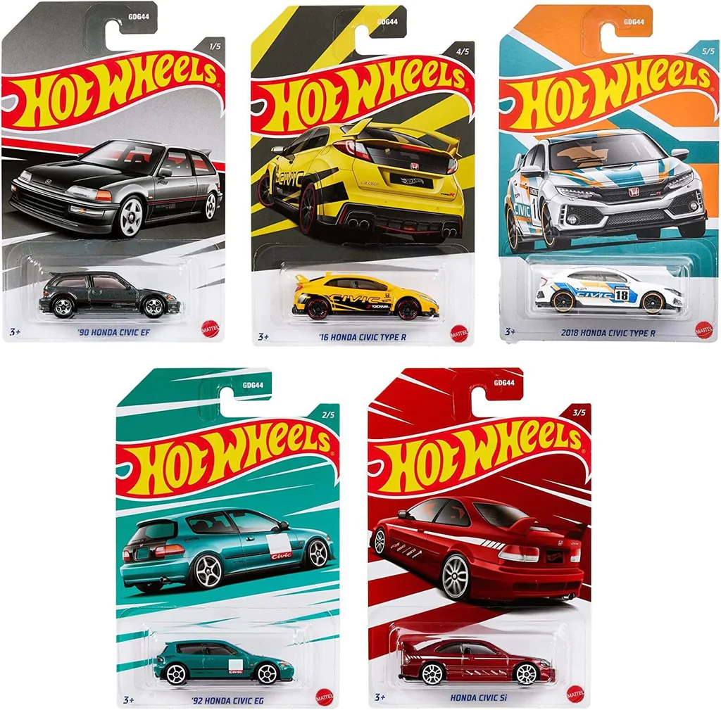 2022 Hot Wheels Honda Full Set of 5 Cars Civic EG/SI/Type R/EF