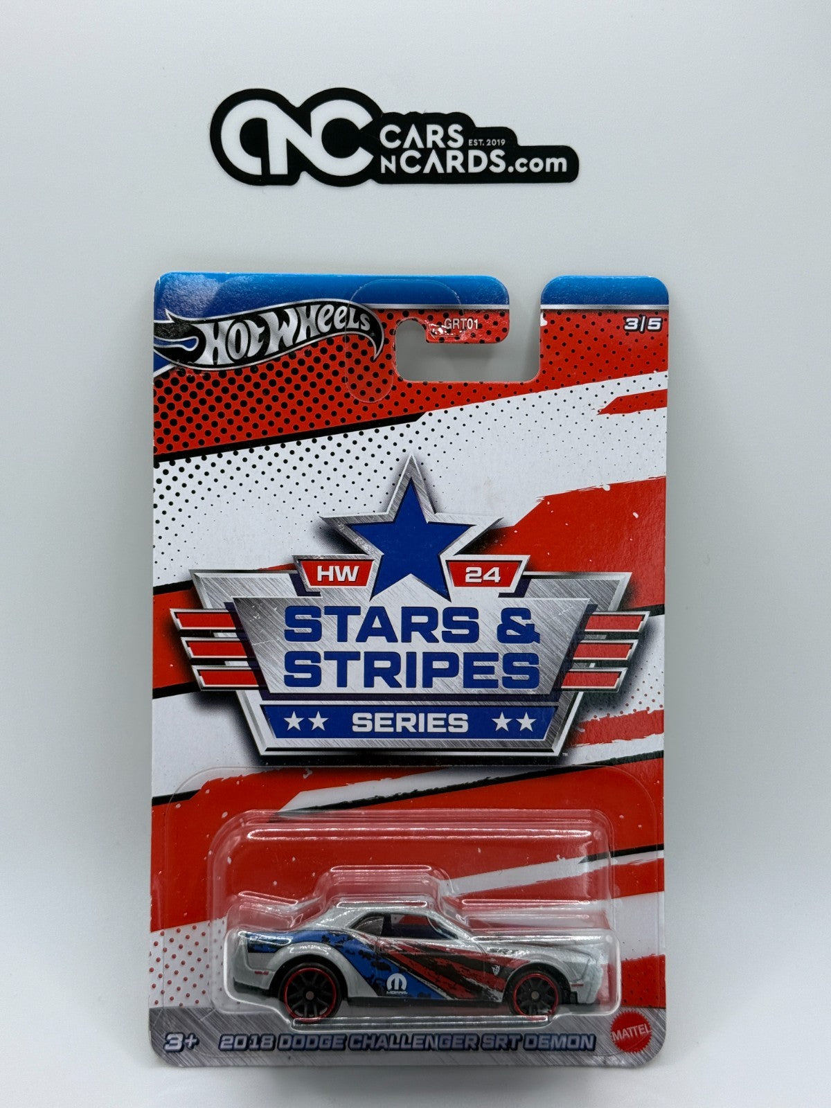 2024 Hot Wheels HW Stars & Stripes 2018 Dodge Challenger SRT Demon (Bent Corner)
