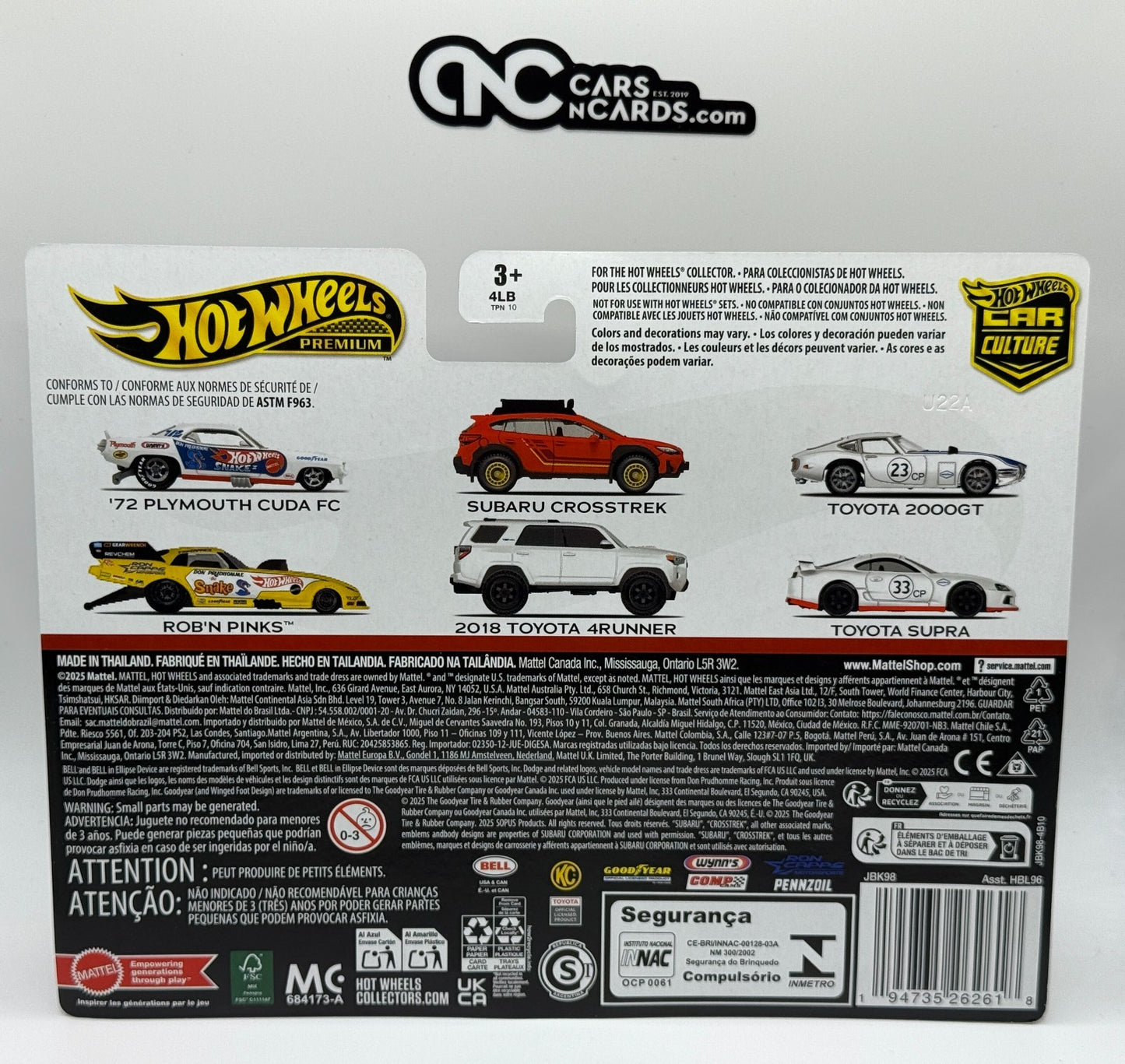 2025 Hot Wheels Premium Car Culture 2 Pack Subaru Crosstrek/ 2018 Toyota 4Runner