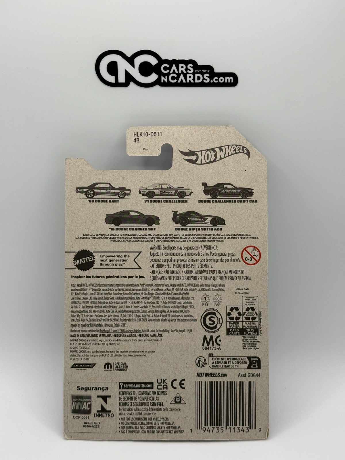 2022 Hot Wheels Mopar 4/5 '15 Dodge Charger SRT