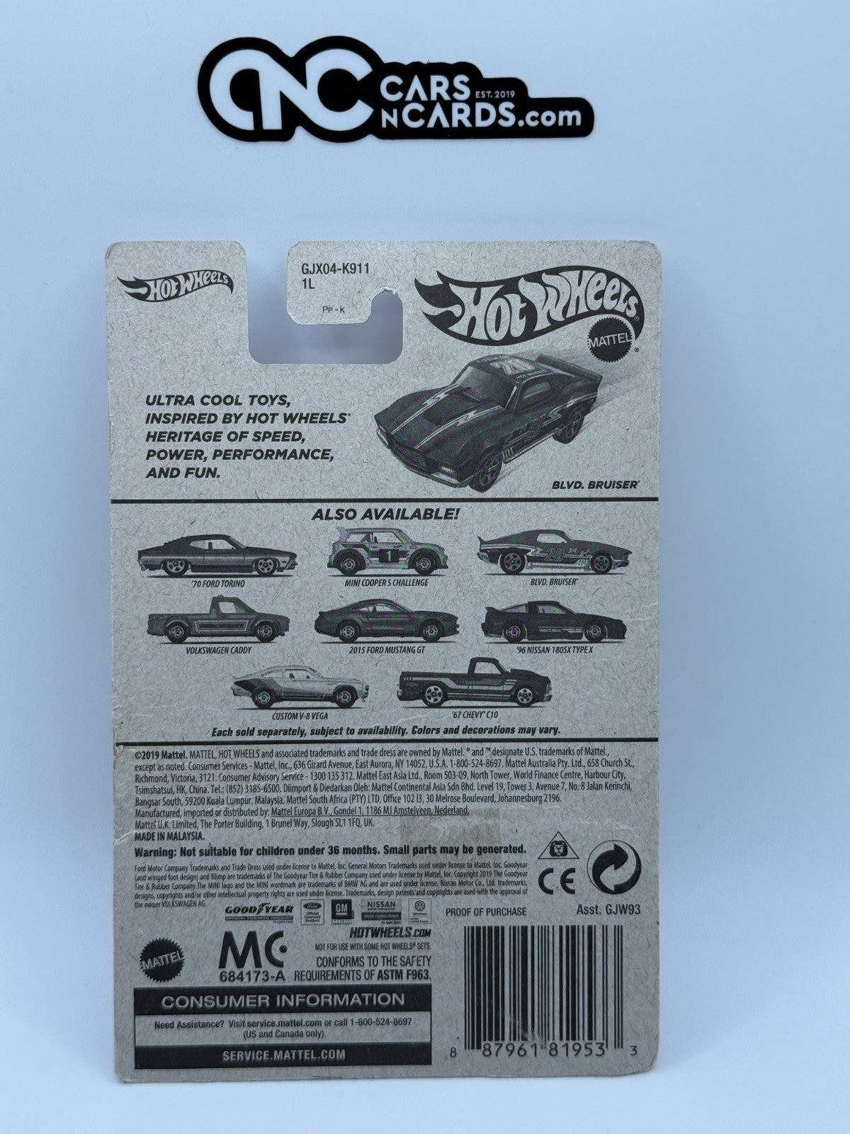 2021 Hot Wheels Flying Customs Blvd Bruiser (Card Damage)