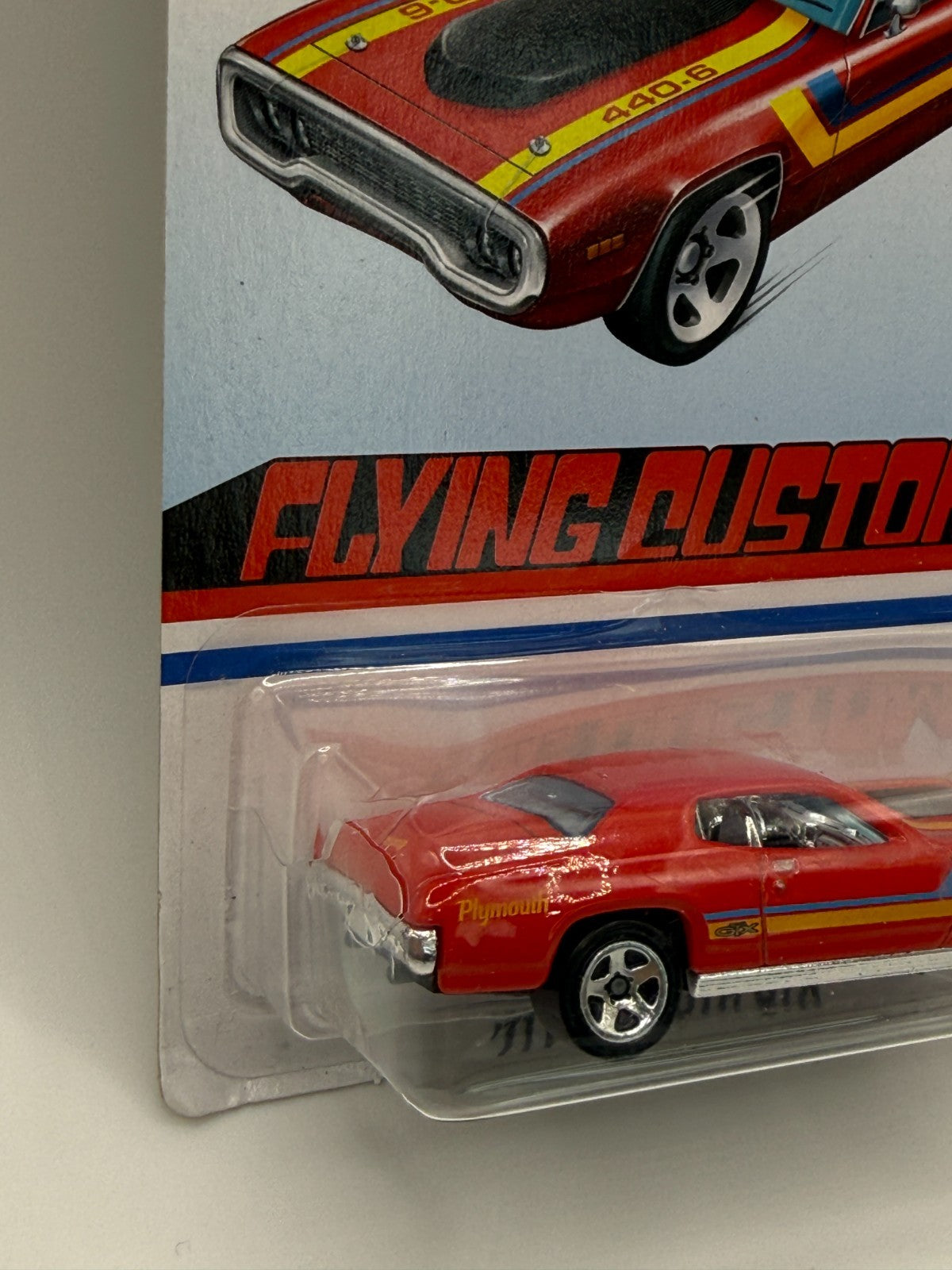2021 Hot Wheels Flying Customs '71 Plymouth GTX (Card Damage/Cracked Blister)