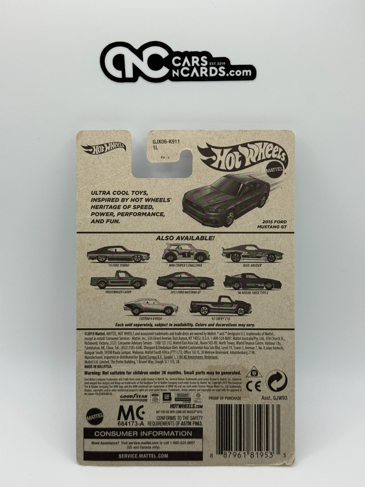 2020 Hot Wheels Flying Customs 2015 Ford Mustang GT (Card Damage)