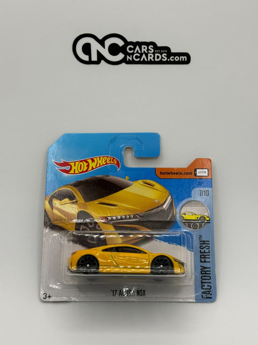 2017 Hot Wheels Factory Fresh 7/10 '17 Acura NSX Yellow Short Card
