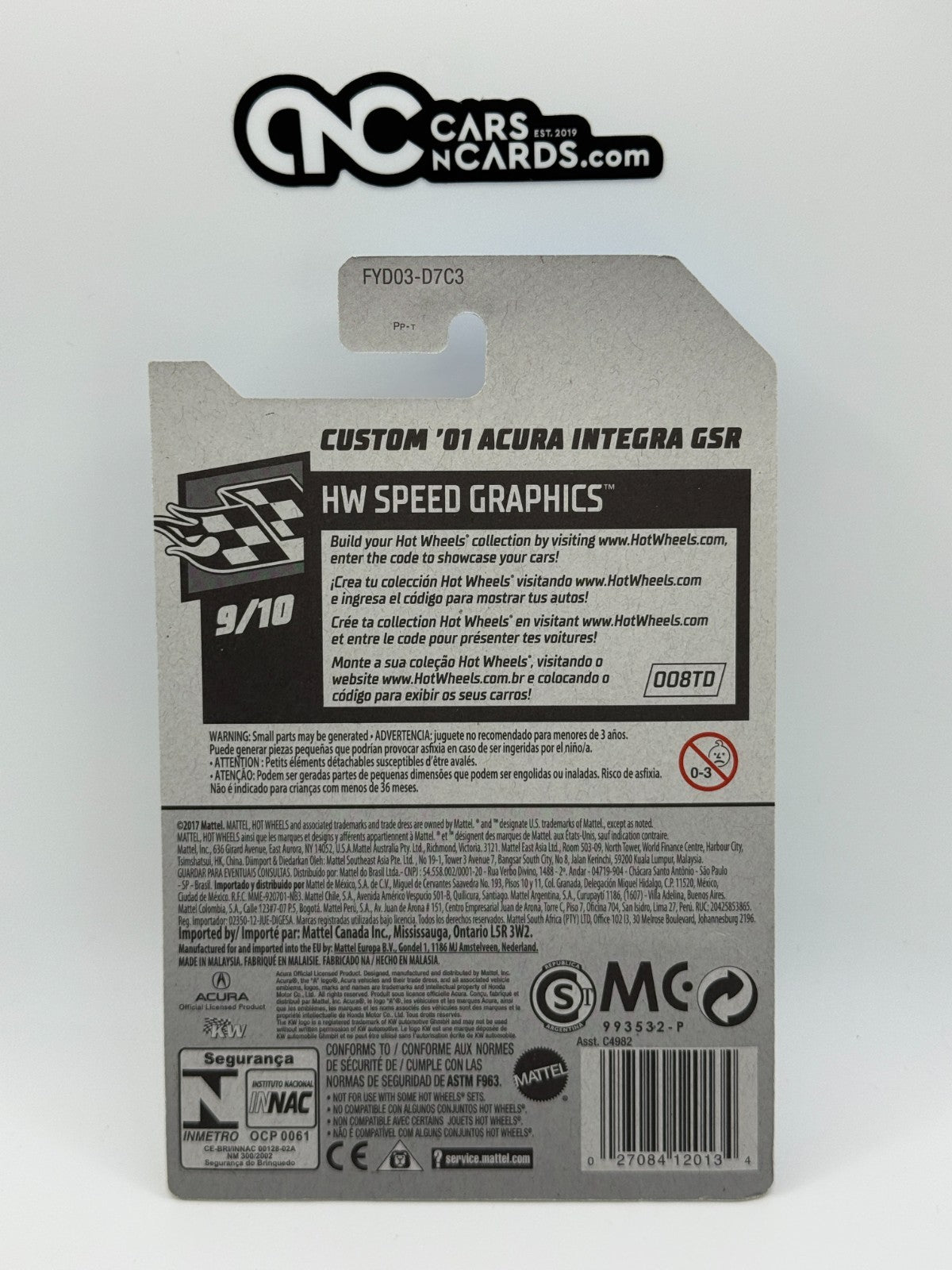 2019 Hot Wheels HW Speed Graphics 9/10 Custom '01 Acura Integra GSR White