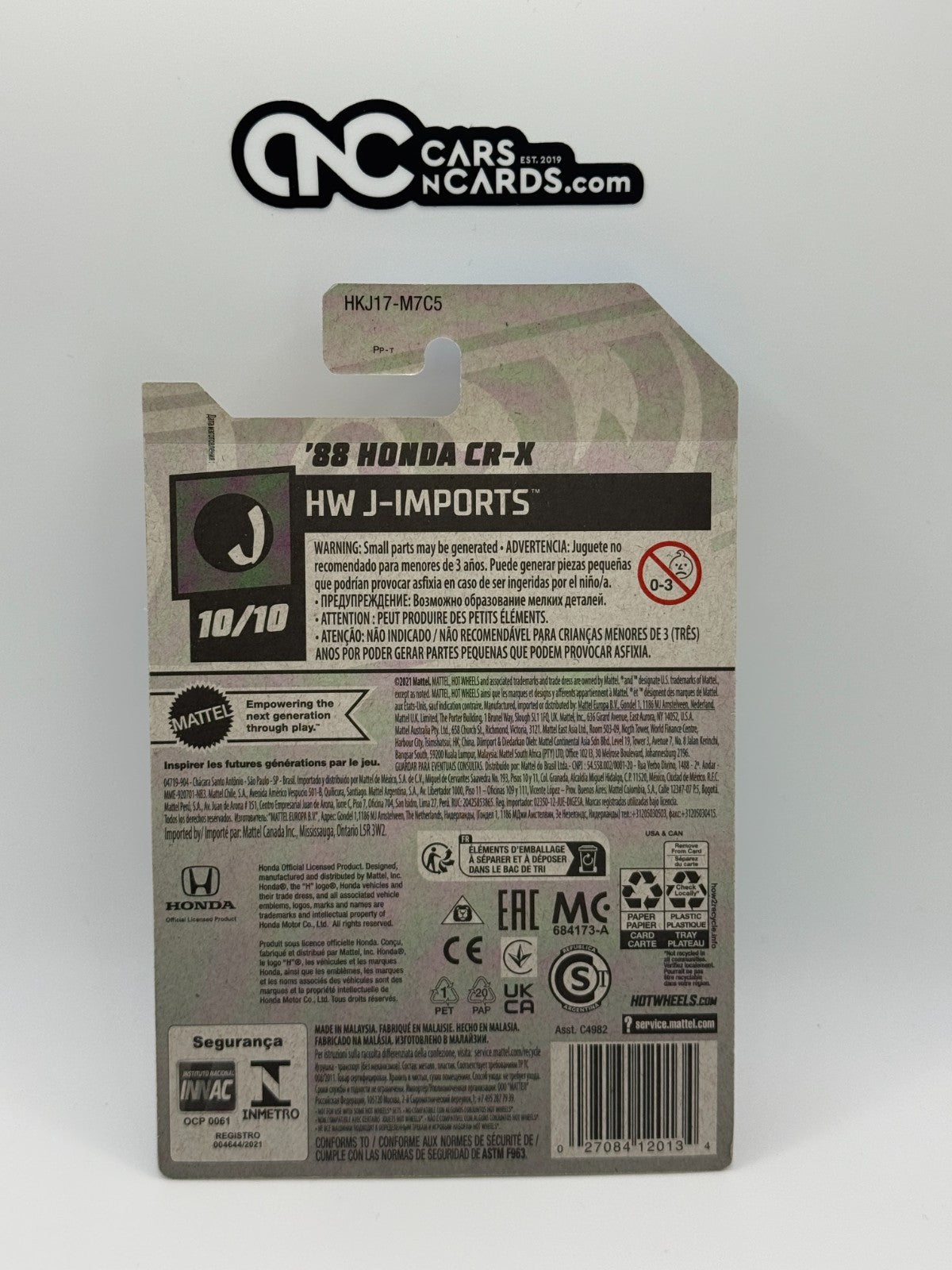 2023 Hot Wheels HW J-Imports 10/10 '88 Honda CR-X Gray