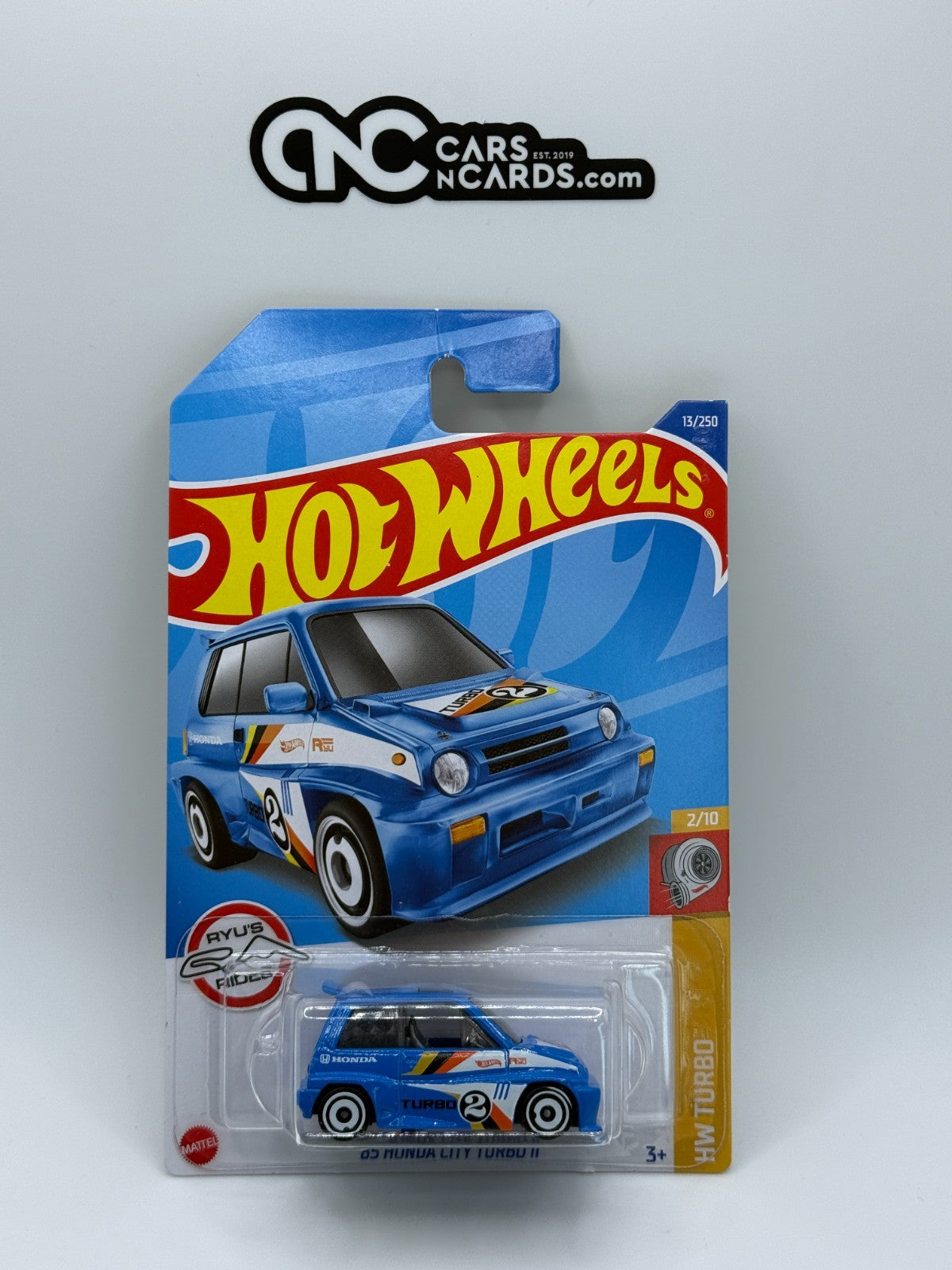 2019 Hot Wheels HW Turbo 2/10 '85 Honda City Turbo II Blue (Card Crease)