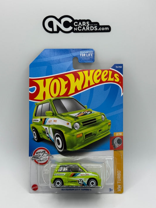 2019 Hot Wheels HW Turbo 2/10 '85 Honda City Turbo II Green (Card Crease)
