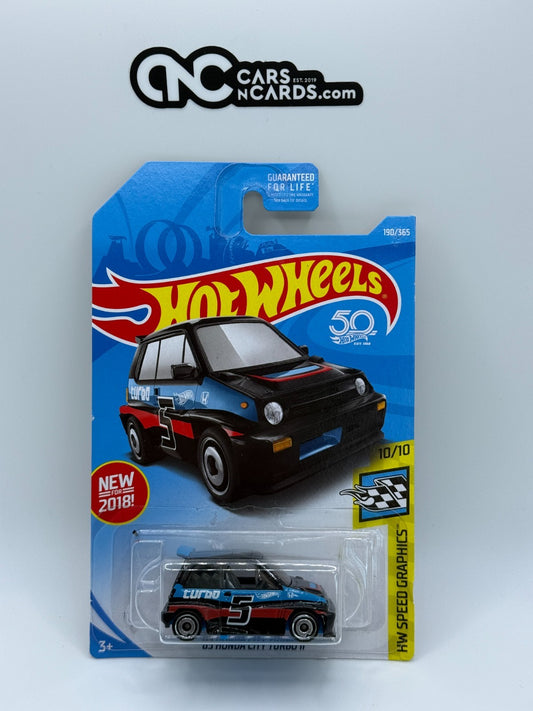 2018 Hot Wheels HW Speed Graphics 10/10 '85 Honda City Turbo II Black