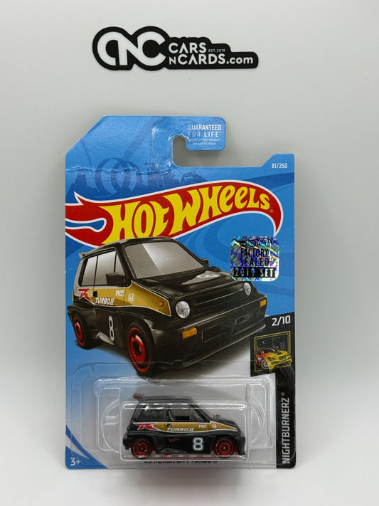2019 Hot Wheels Factory Sealed Nightburnerz '85 Honda City Turbo II Card Crease
