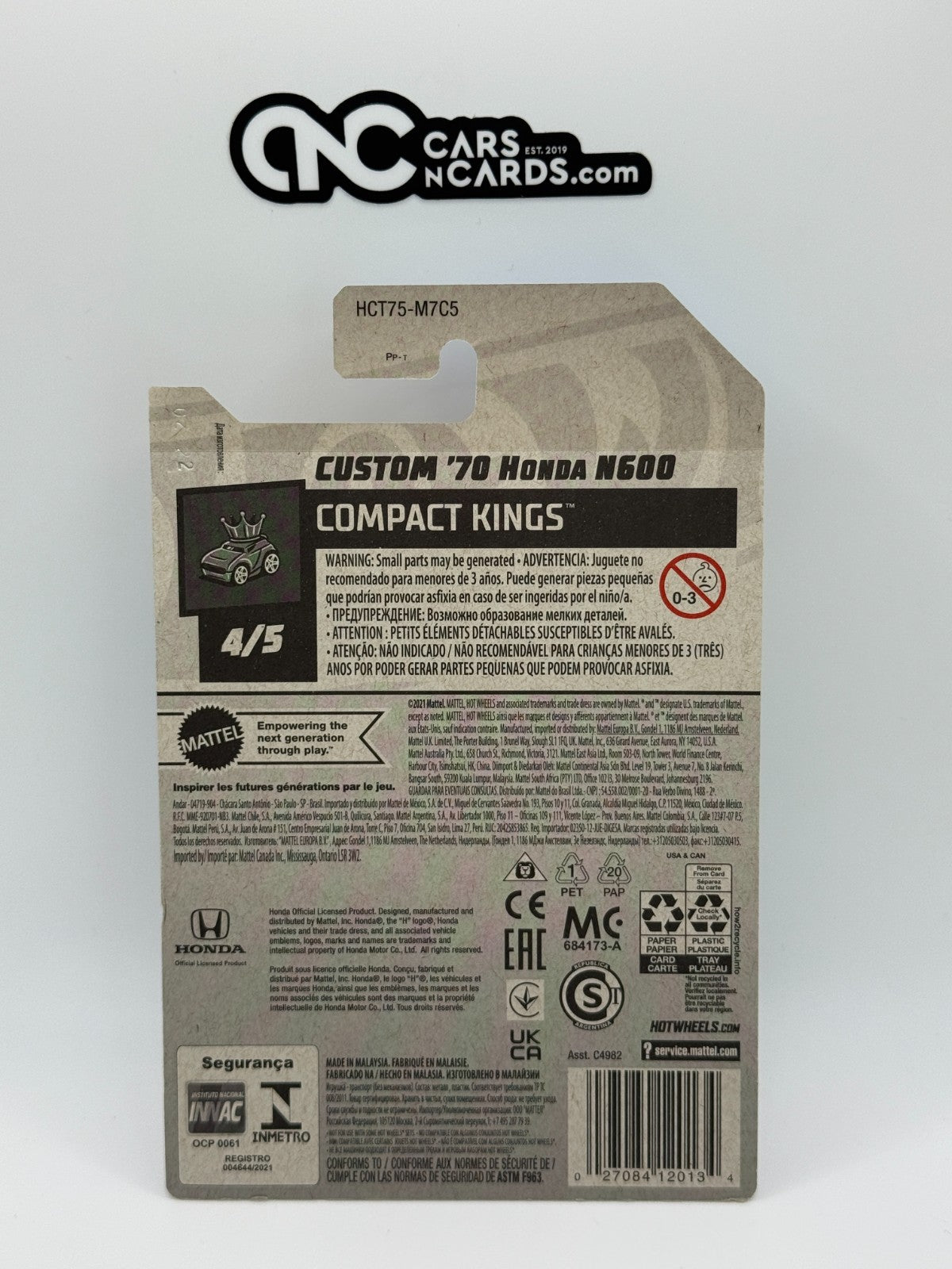 2022 Hot Wheels Compact Kings #4/5 Custom '70 Honda N600 White