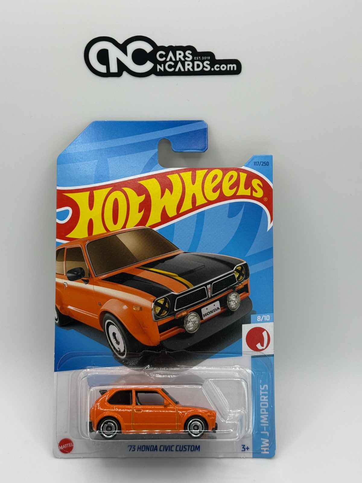 2023 Hot Wheels HW J-Imports 8/10 '73 Honda Civic Custom Orange NIP