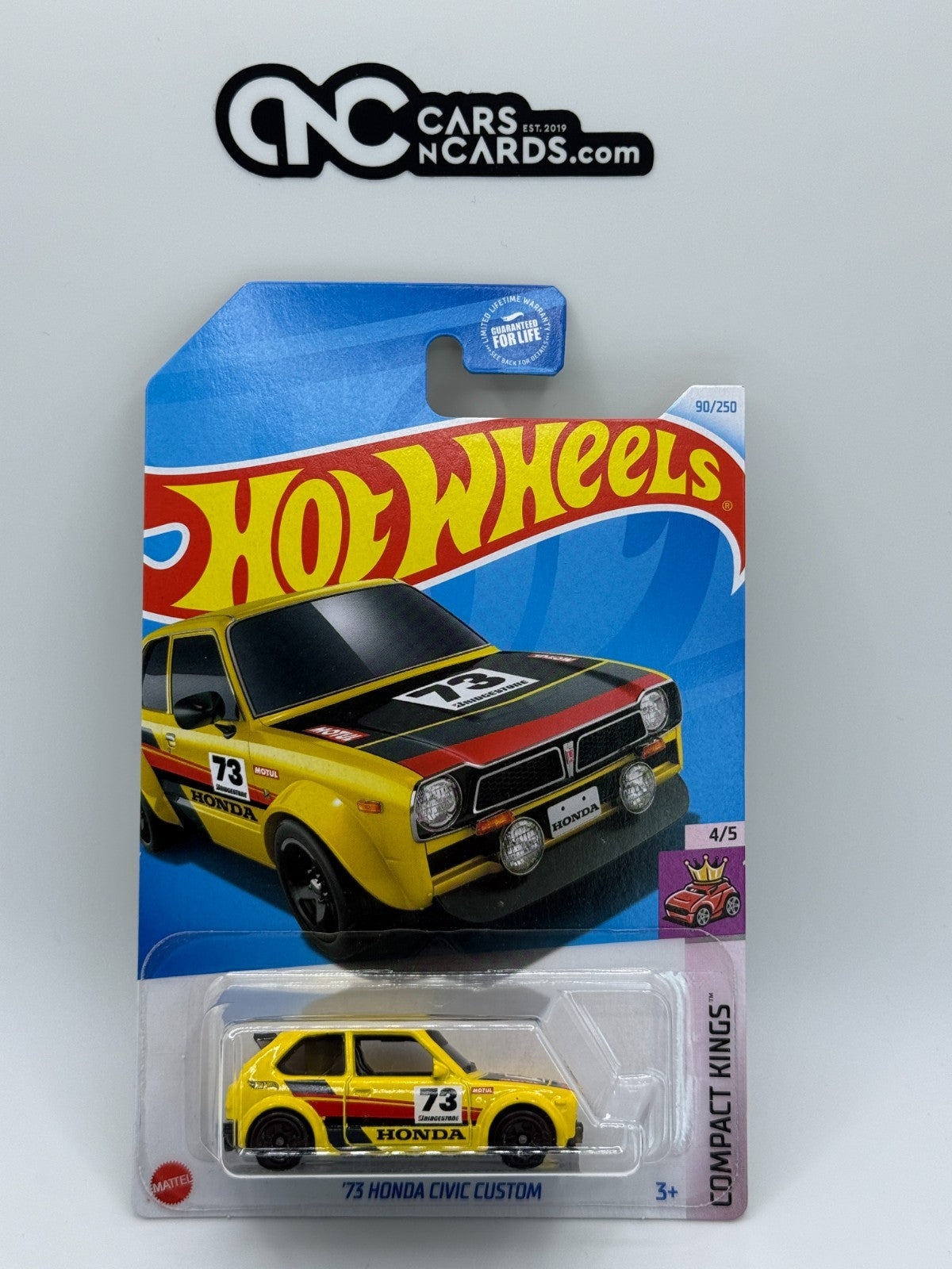 2024 Hot Wheels Compact Kings 4/5 '73 Honda Civic Custom Yellow