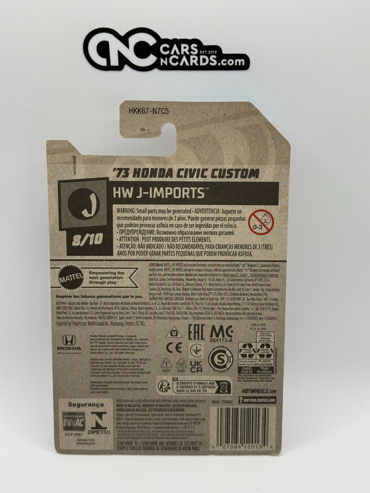 2023 Hot Wheels HW J-Imports 8/10 '73 Honda Civic Custom Orange NIP