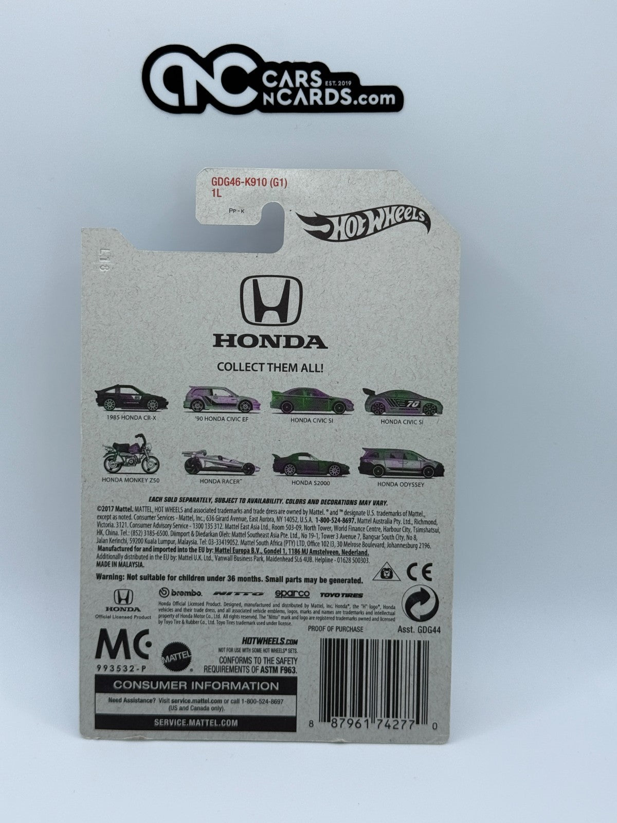 2017 Hot Wheels Honda Series 2/8 '90 Honda Civic EF
