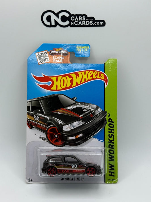 2015 Hot Wheels HW Workshop '90 Honda Civic EF Black (Soft Corners)