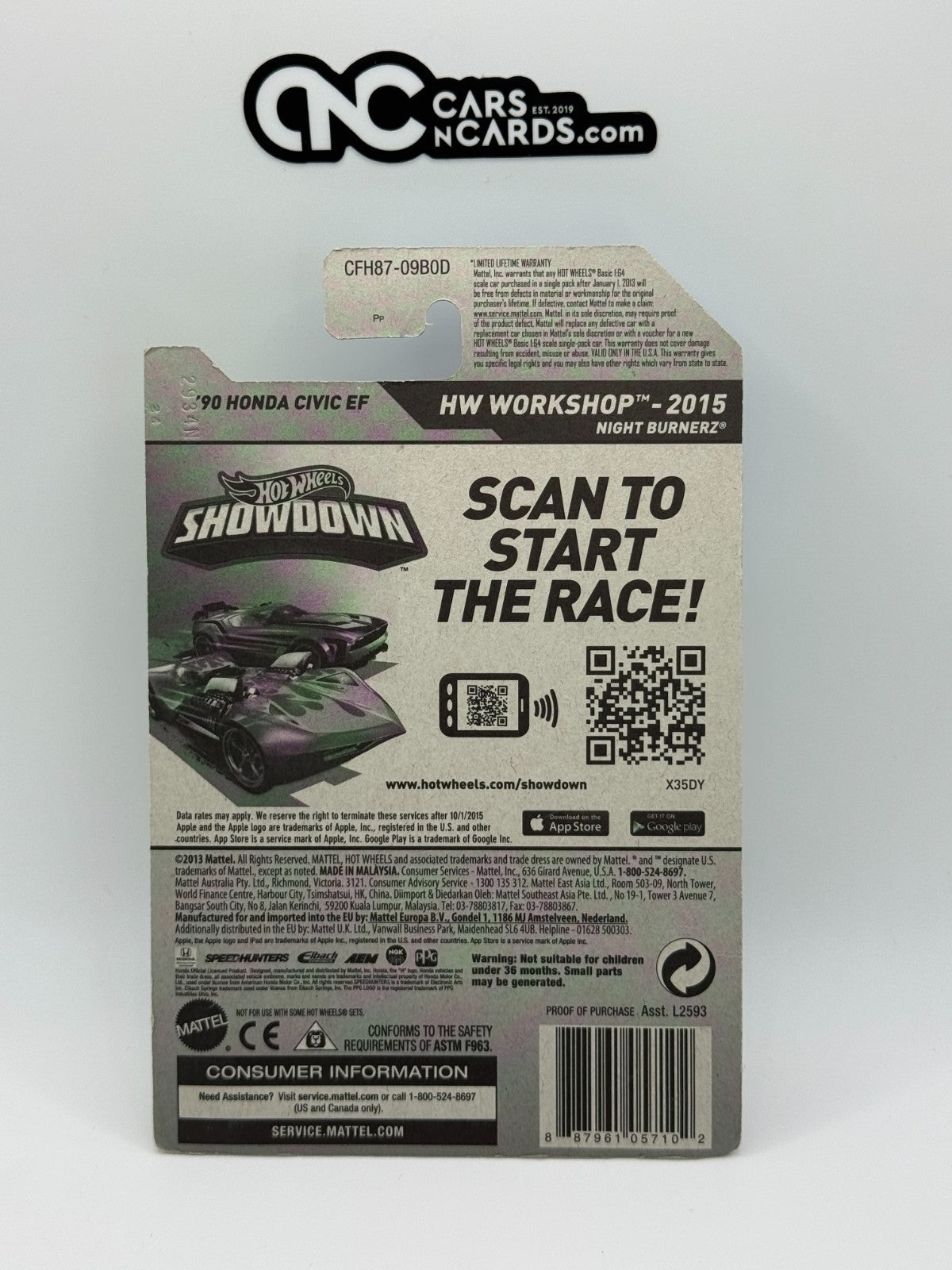 2015 Hot Wheels HW Workshop '90 Honda Civic EF Black (Soft Corners)