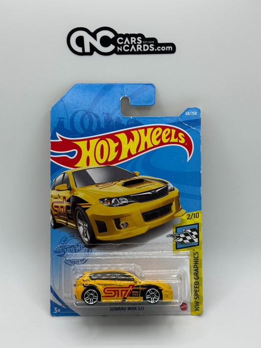 2021 Hot Wheels HW Speed Graphics 2/10 Subaru WRX STI Yellow (Card Damage)