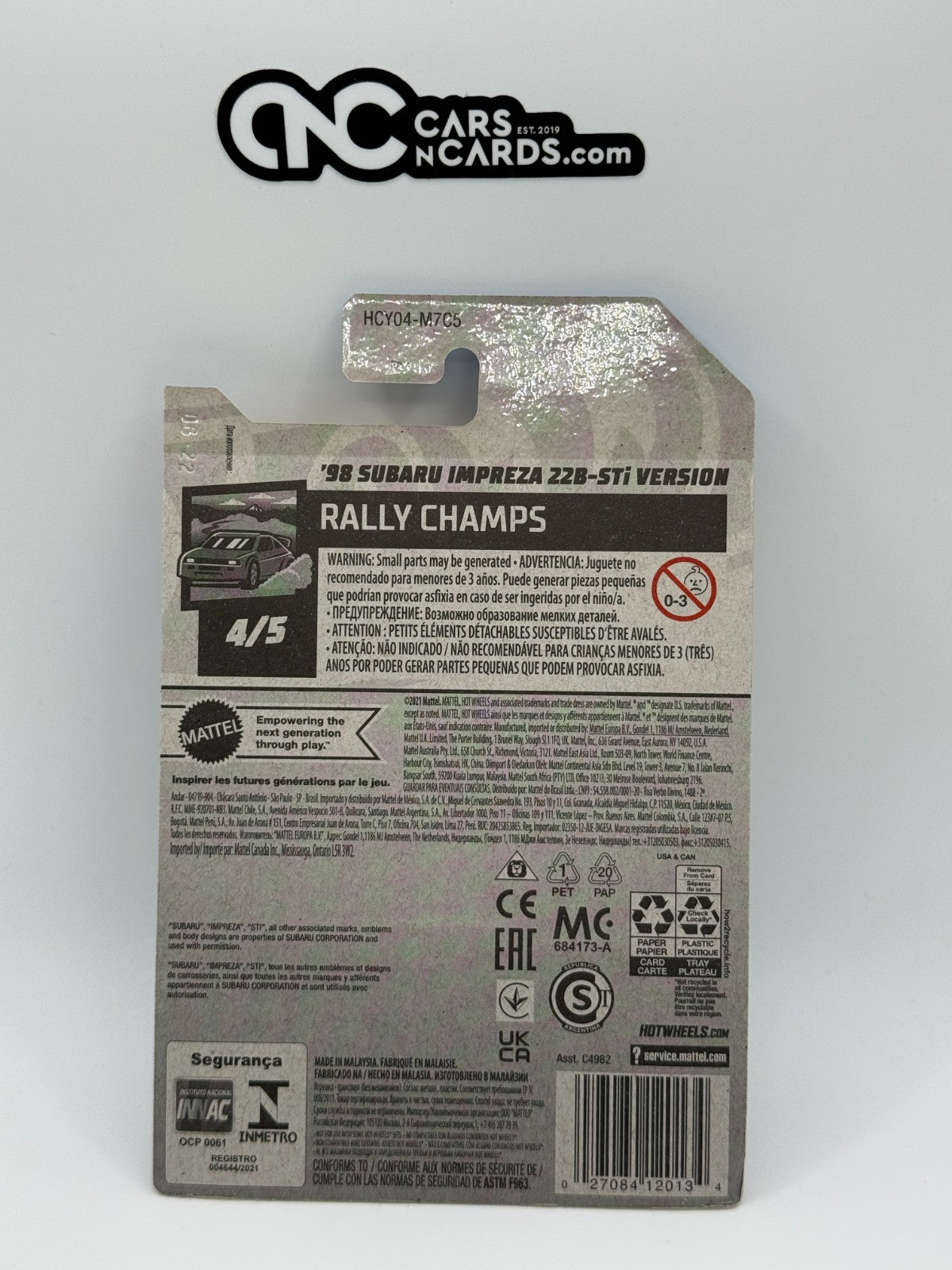 2022 Hot Wheels Rally Champs 4/5 Treasure Hunt '98 Subaru Impreza 22B-STi