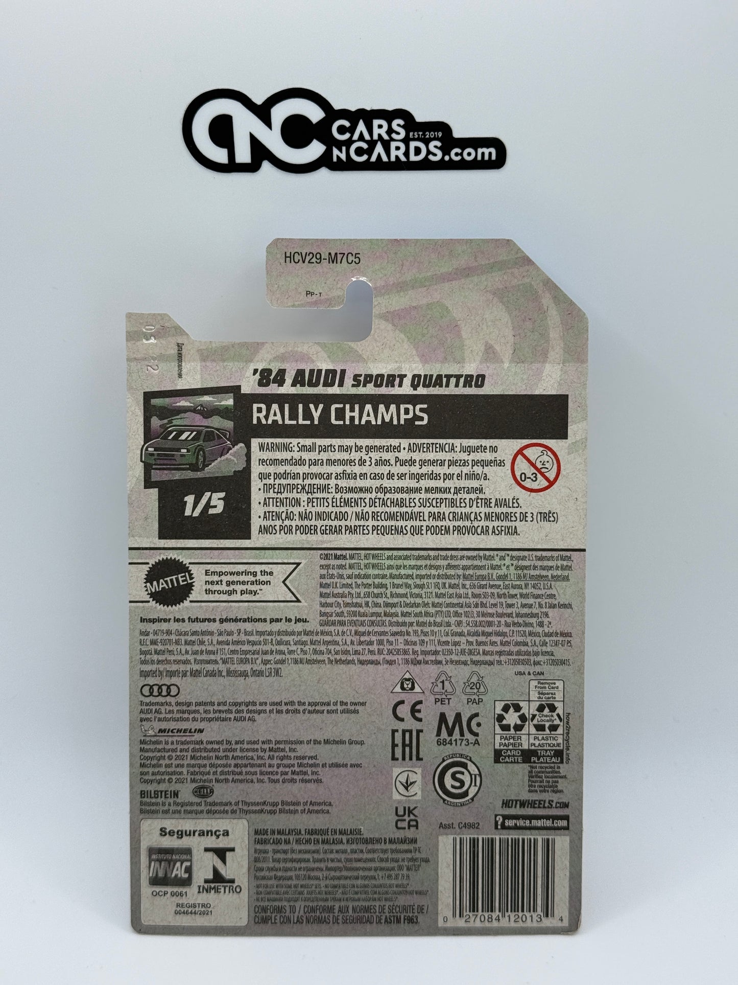 2022 Hot Wheels Rally Champs 1/5 '84 Audi Sport Quattro Yellow