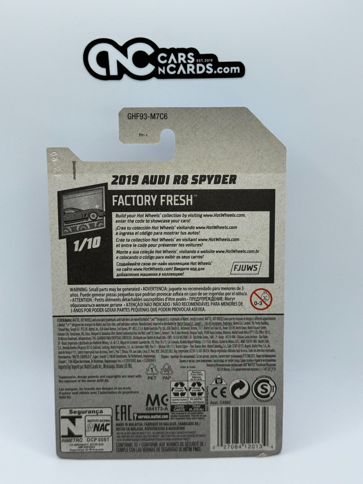 2021 Hot Wheels Factory Fresh 1/10 2019 Audi R8 Spyder Red