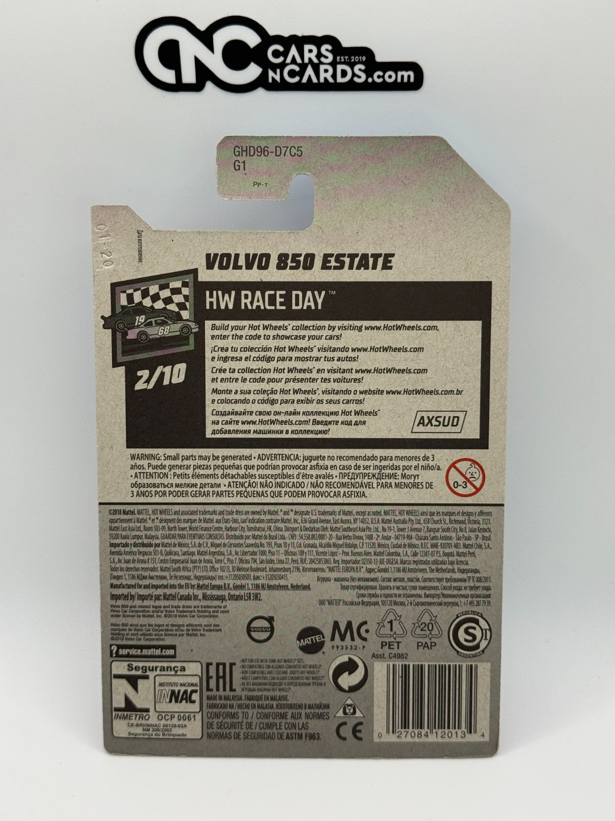 2020 Hot Wheels HW Race Day 2/10 Volvo 850 Estate (Soft Corners)