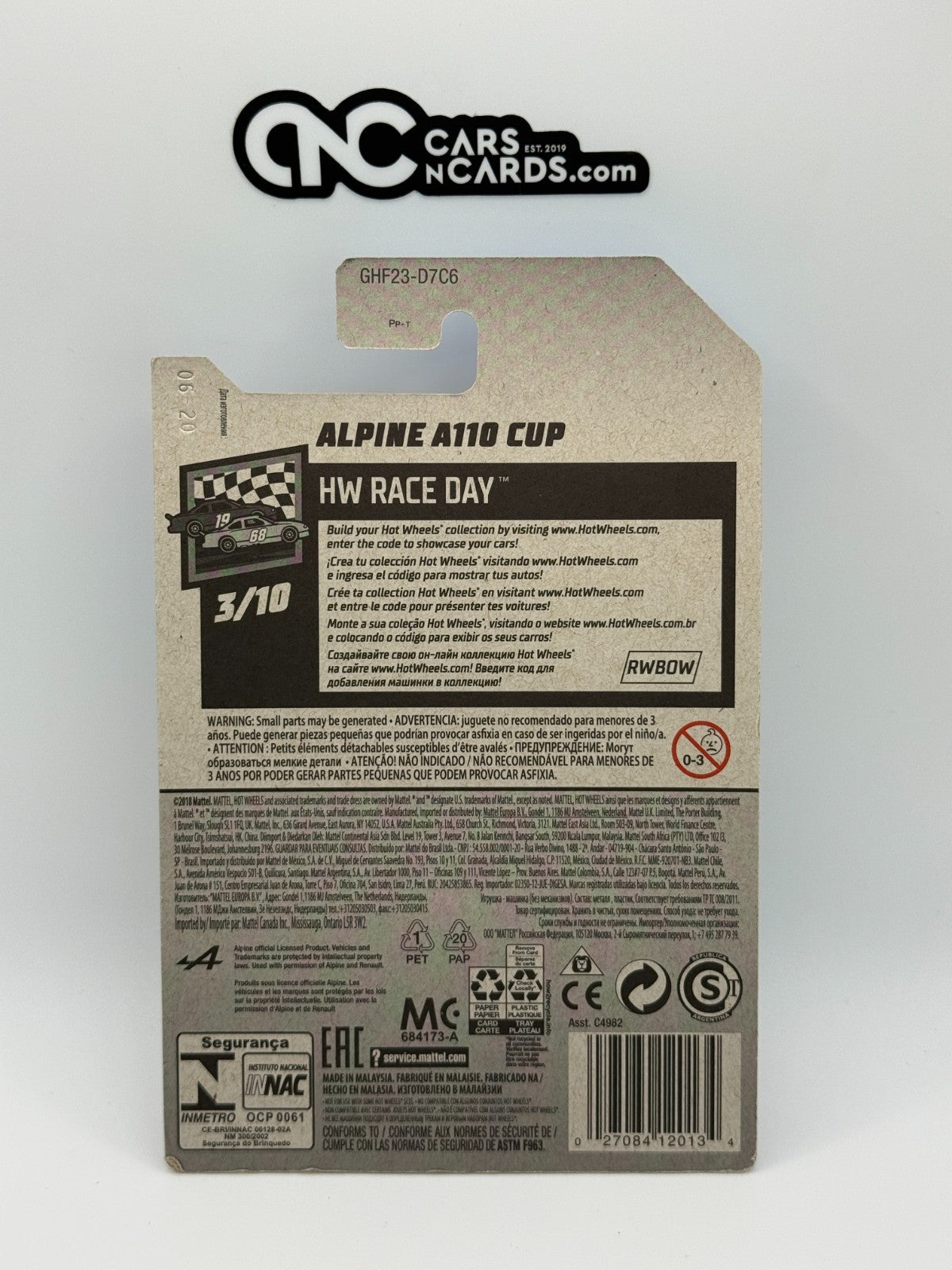 2020 Hot Wheels HW Race Day 3/10 Alpine A110 Cup Grey