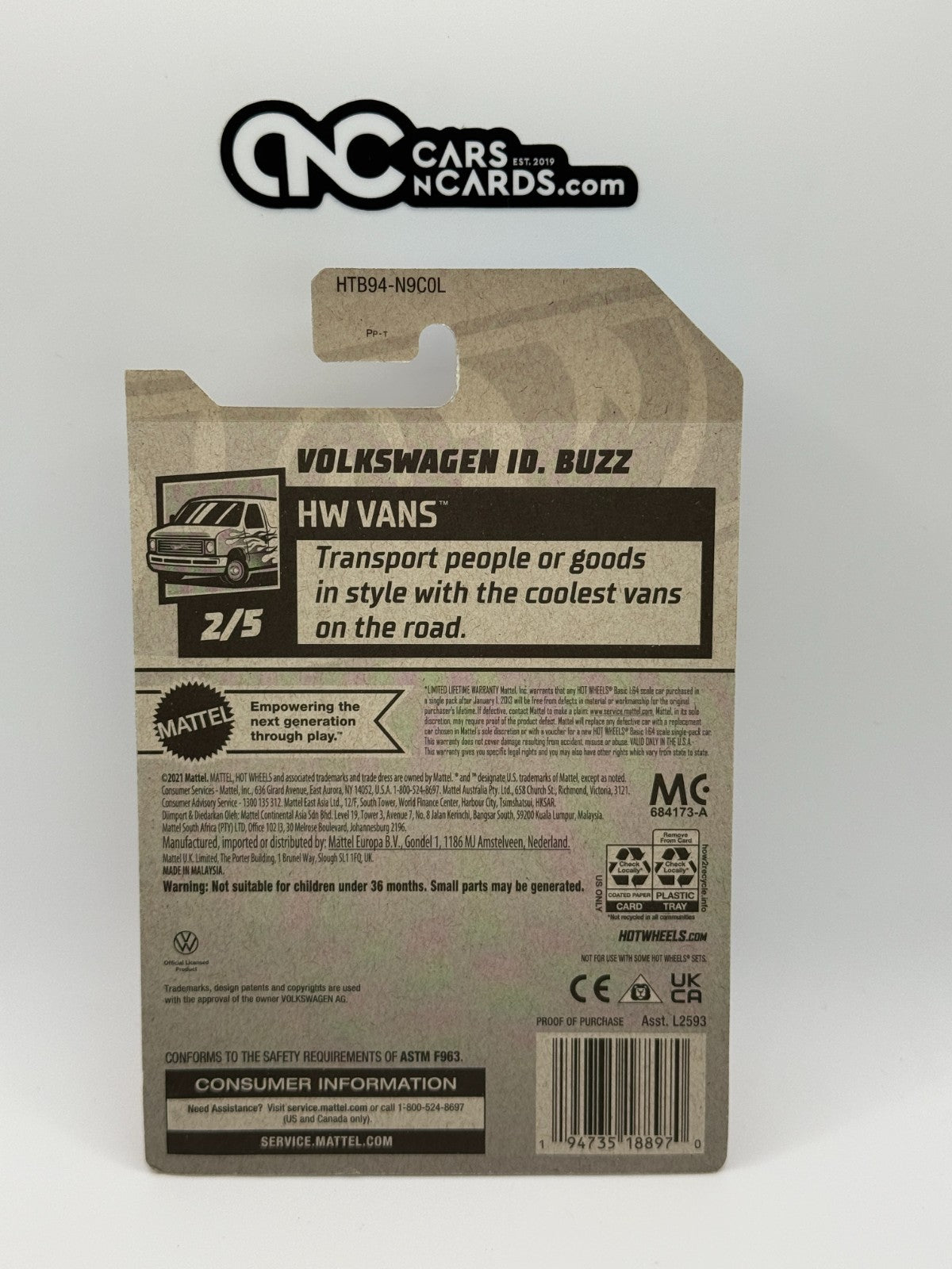 2024 Hot Wheels HW Vans 2/5 Volkswagen ID. Buzz Orange