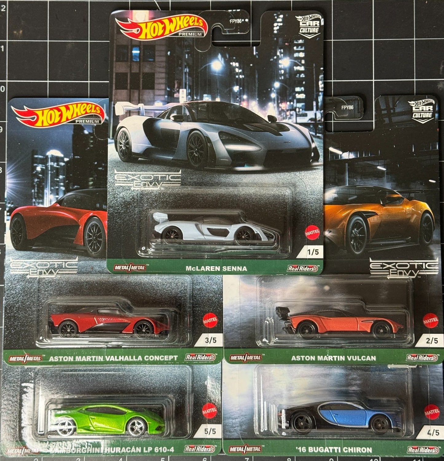 2021 Hot Wheels Premium Car Culture Exotic Envy Full Set of 5 Cars