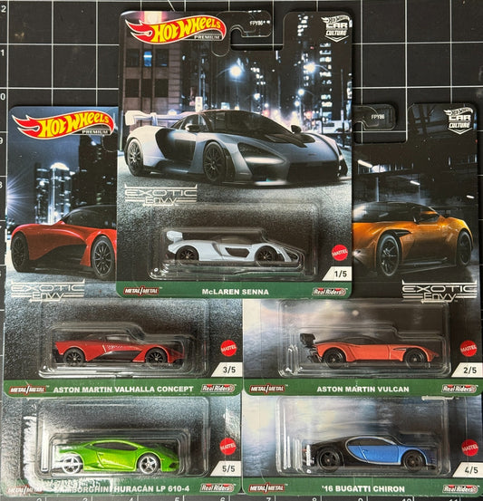 2021 Hot Wheels Premium Car Culture Exotic Envy Full Set of 5 Cars
