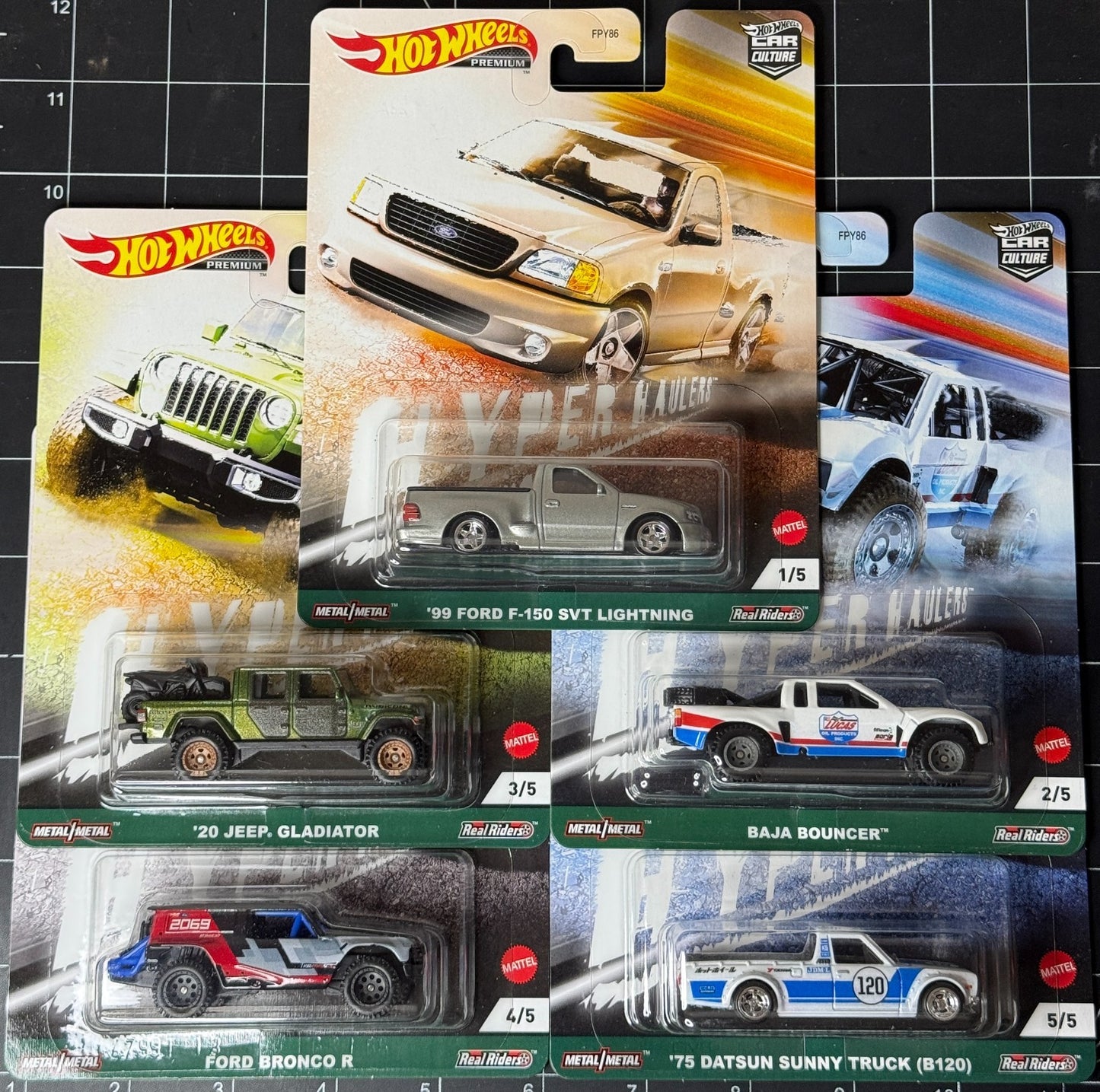 2021 Hot Wheels Premium Car Culture Hyper Haulers Full Set of 5 Cars