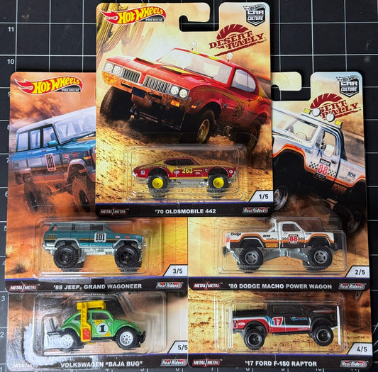 2019 Hot Wheels Premium Car Culture Desert Rally Full Set of 5 Cars